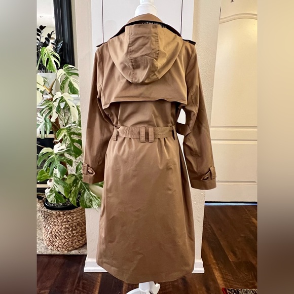 Fashion Union double breasted hooded trench oversized coat with check lining - Picture 6 of 13